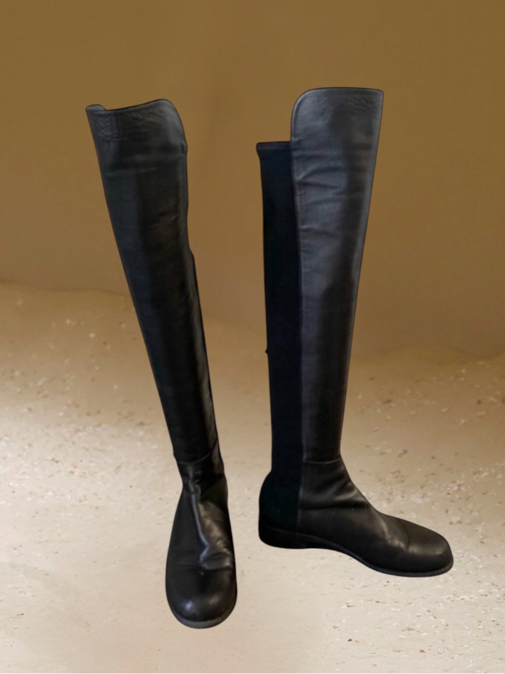 STUART WEITZMAN 5050 NAPPA LEATHER BACK STRETCH OTK BOOTS SIZE 6